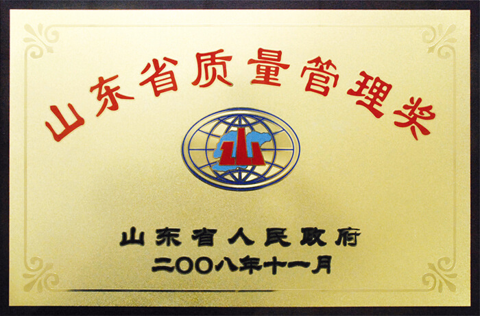 山東省質量管理獎（2008）